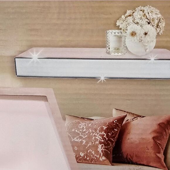 Premier Home Pink Top Mirrored Floating Wall Shelf - Picture 2 of 6